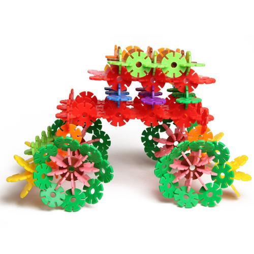 大号加厚雪花片积木儿童玩具塑料拼插益智男女孩玩具1000片桶装